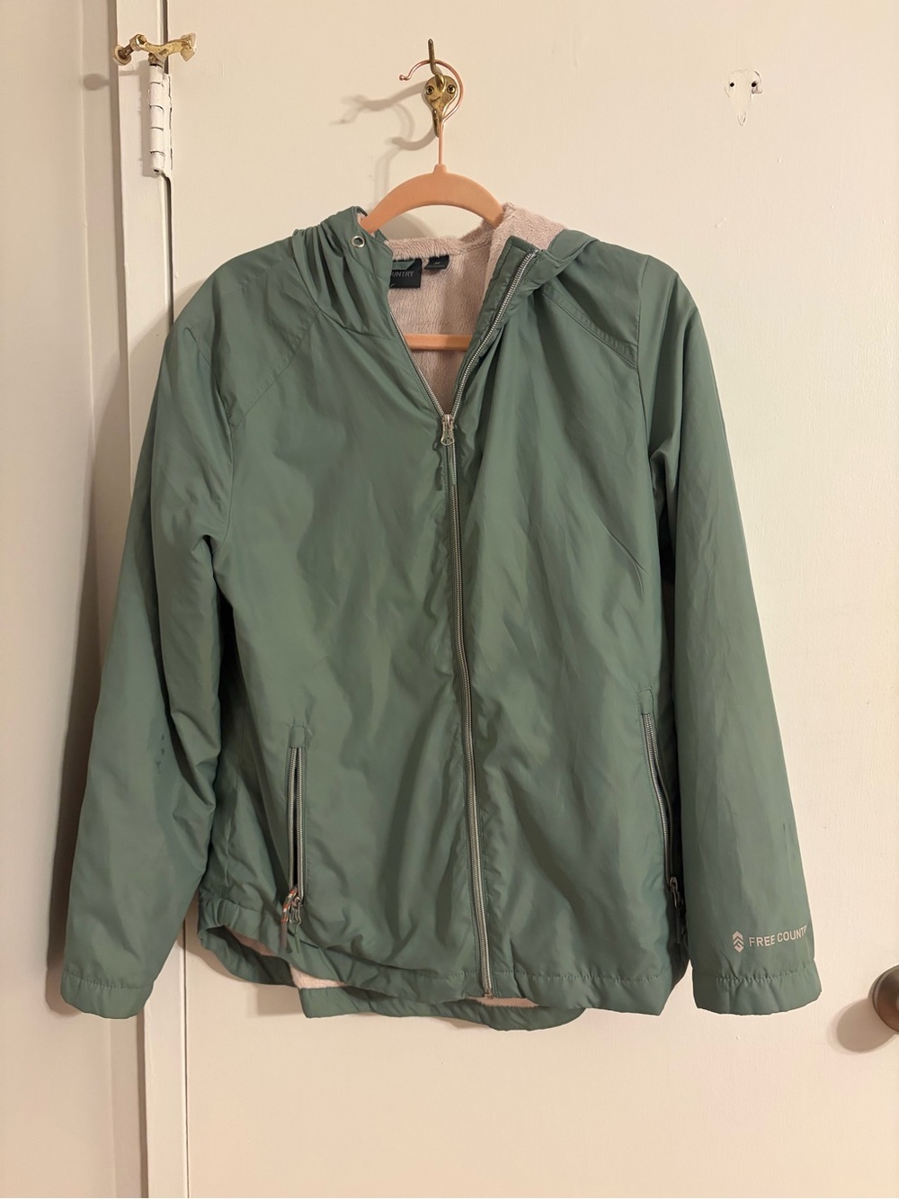 Free Country Sage Green Hooded Bomber Jacket